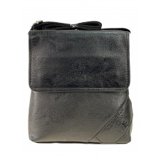 На фото 2 - Мужская сумка-планшет из чёрной экокожи