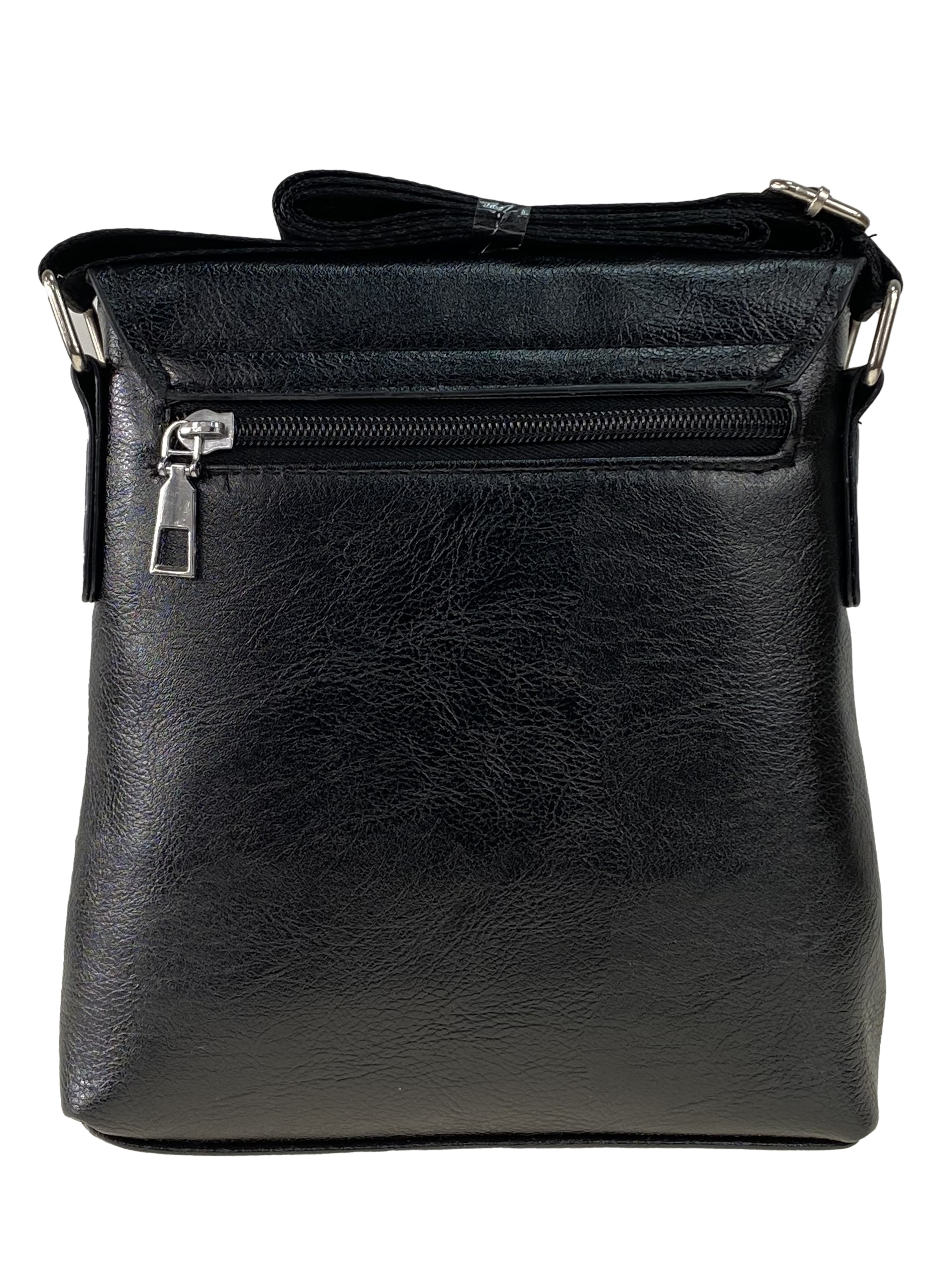 На фото 3 - Мужская сумка-планшет из чёрной экокожи
