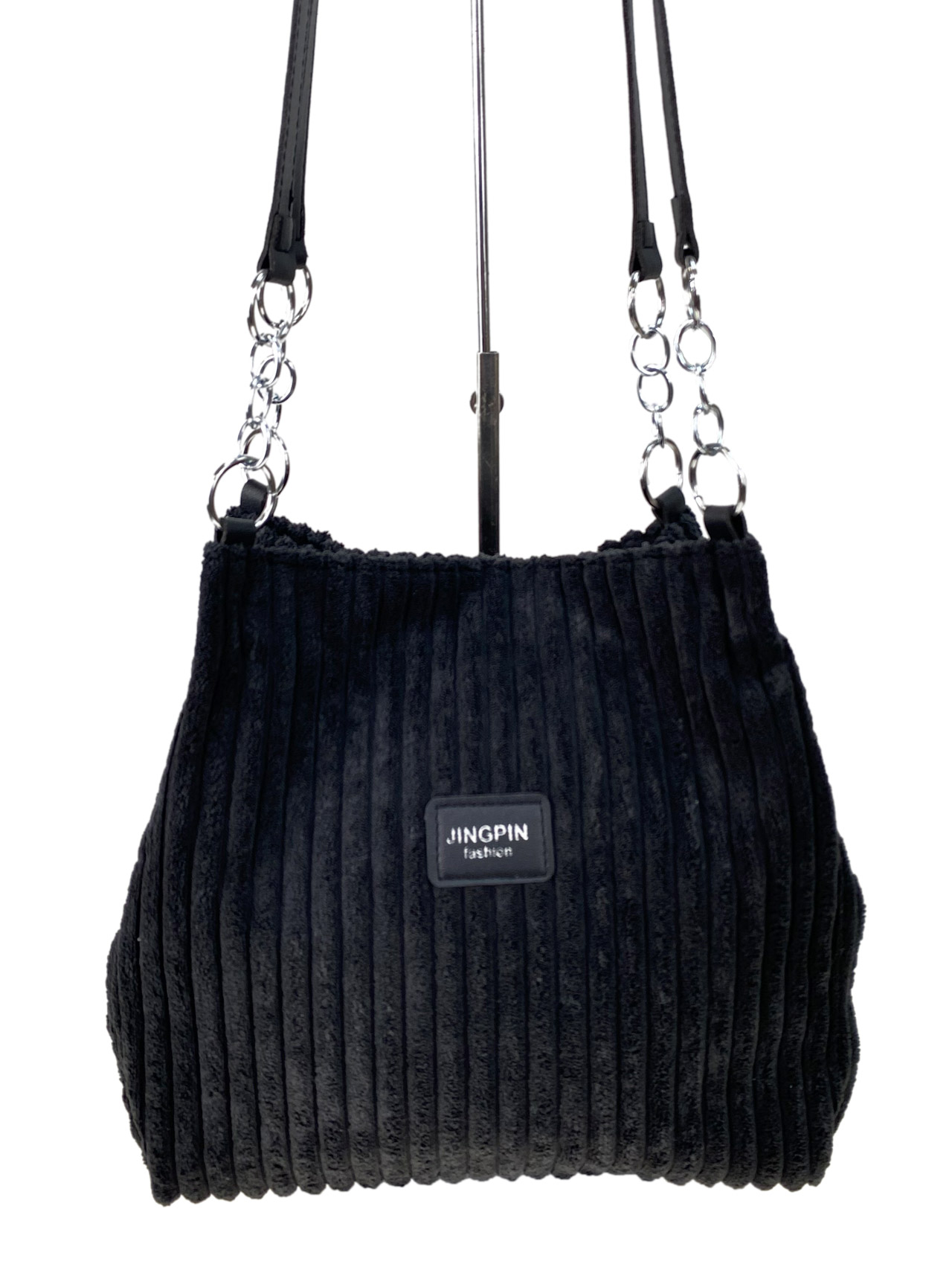 На фото 2 - Женская сумка из текстиля, цвет черный