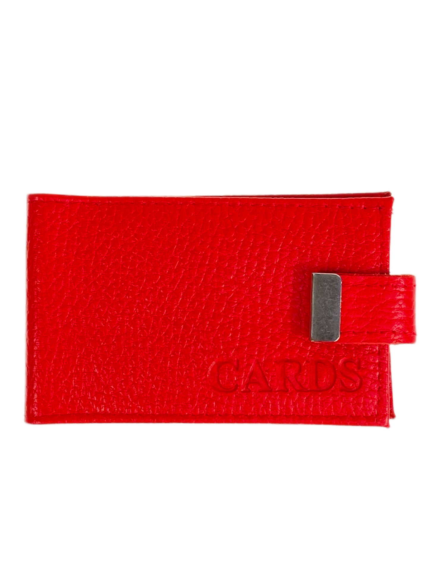 На фото 1 - Картхолдер из искусственной кожи, цвет красный