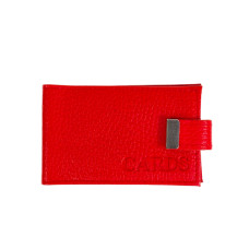 На фото 1 - Картхолдер из искусственной кожи, цвет красный