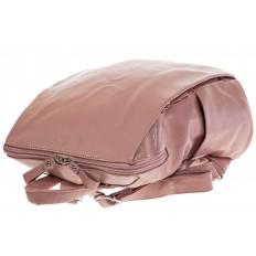 На фото 4 - Вместительный рюкзак из искусственной кожи пудрового цвета