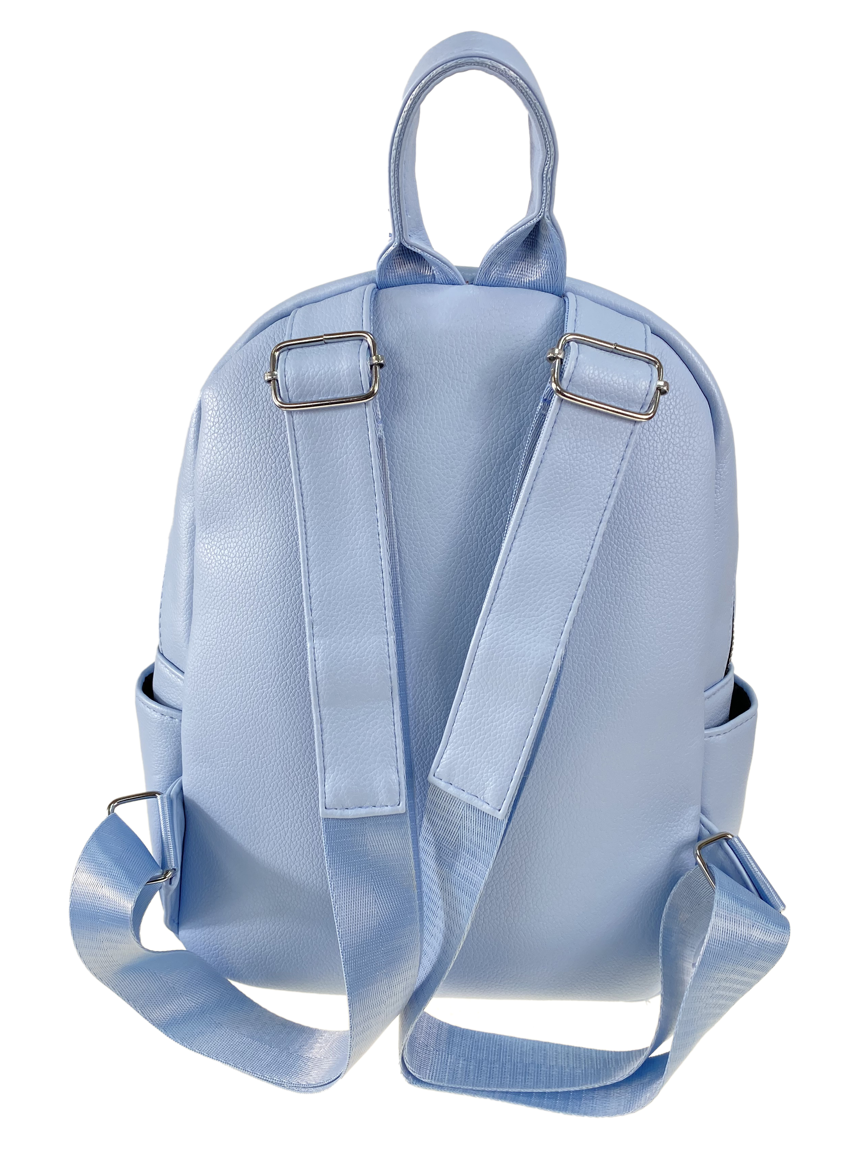 На фото 3 - Женская рюкзак  из искусственной кожи, цвет голубой