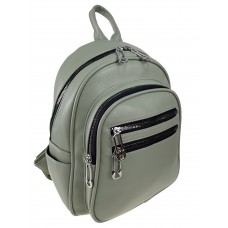 На фото 1 - Женская рюкзак  из искусственной кожи, цвет зеленый