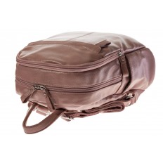 На фото 4 - Розовый рюкзак из искусственной кожи с двумя отделениями