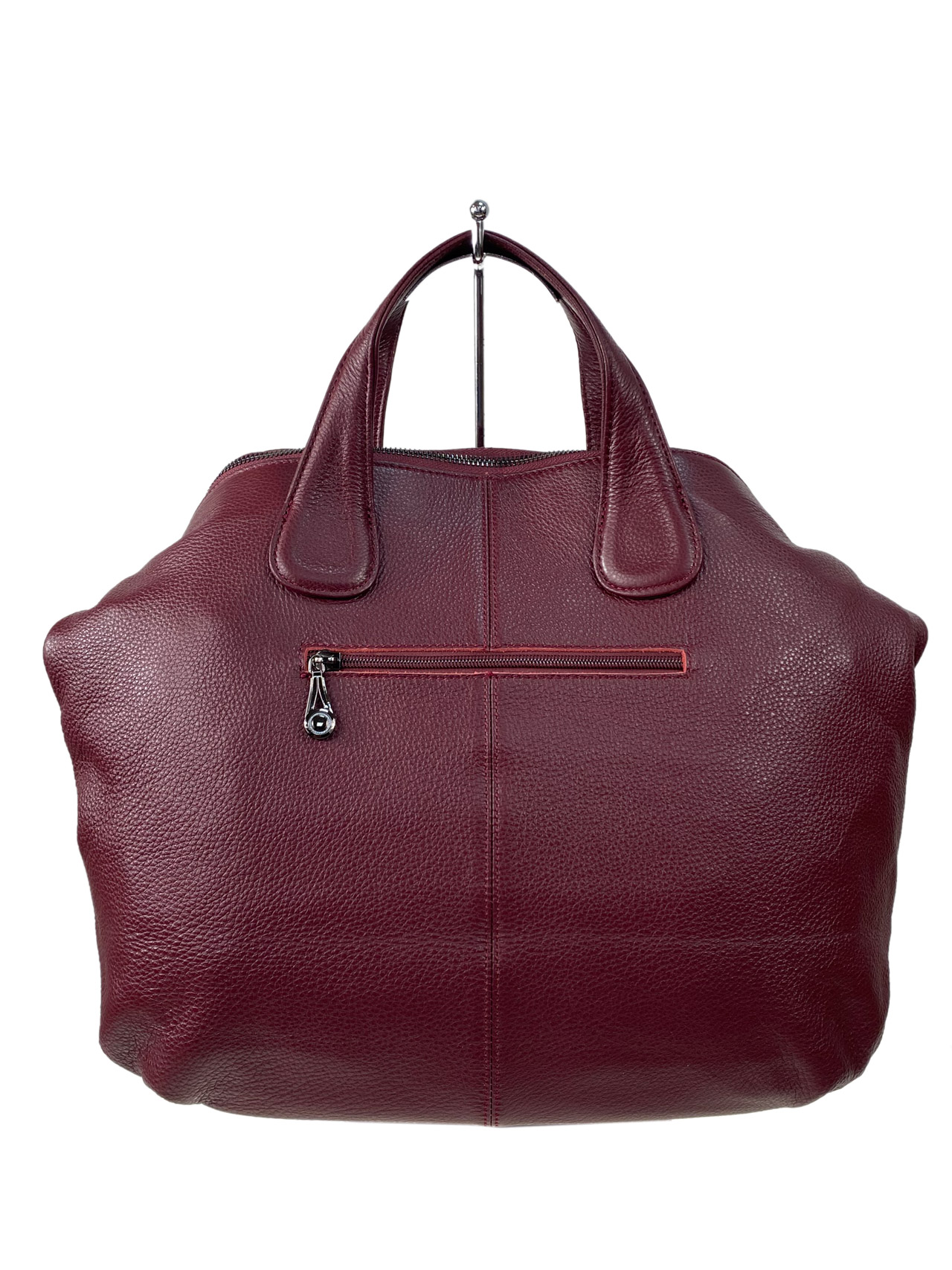 На фото 2 - Женская сумка  из натуральной кожи, цвет бордовый