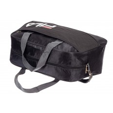 На фото 4 - Дорожная сумка из текстиля, цвет черный с серым