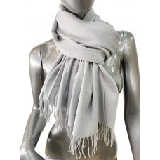 На фото 1 - Однотонный шарф-палантин из хлопка и бамбука, цвет серый