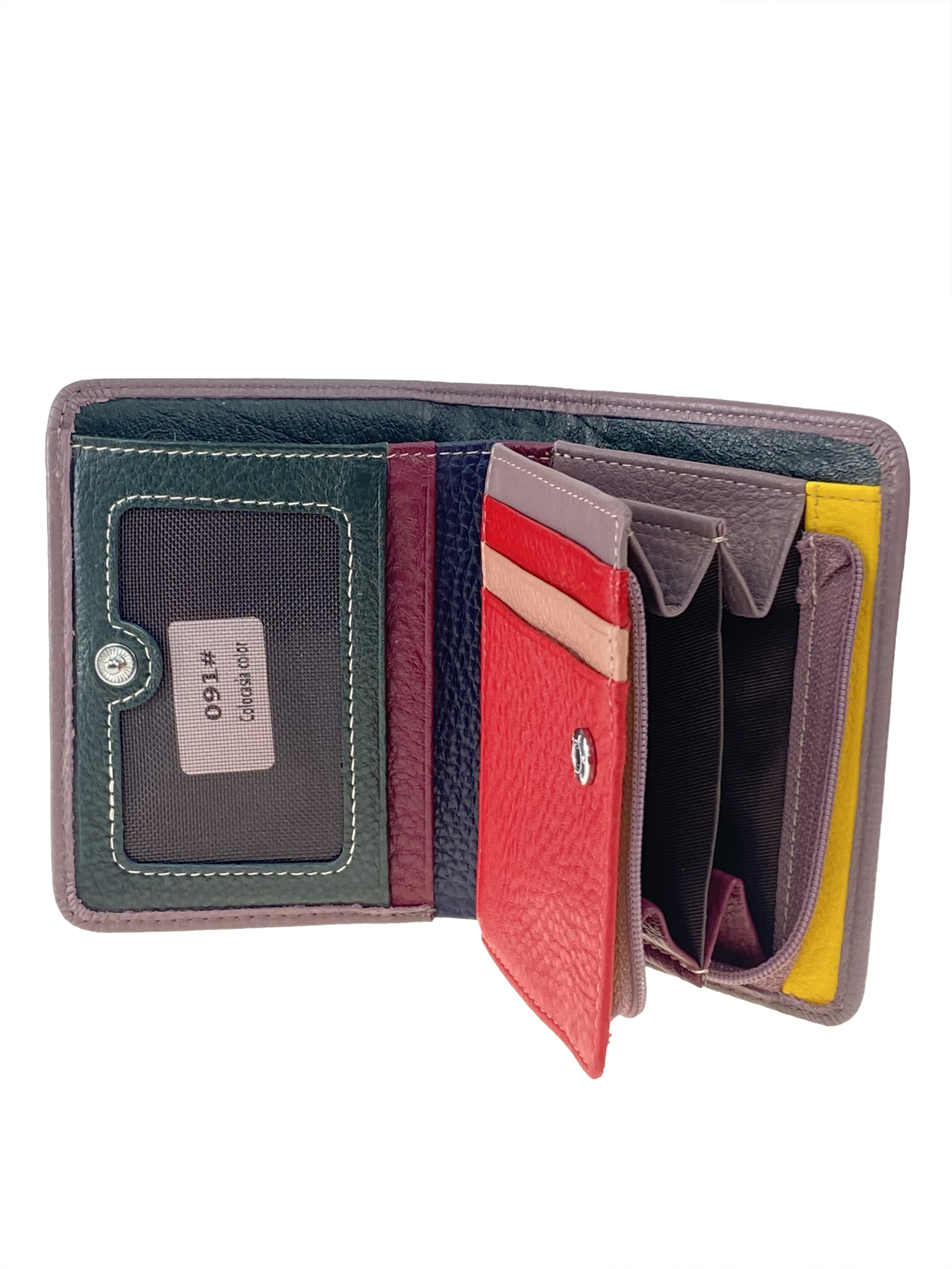 На фото 2 - Небольшой женский кошелёк из мягкой кожи, цвет серо-сиреневый