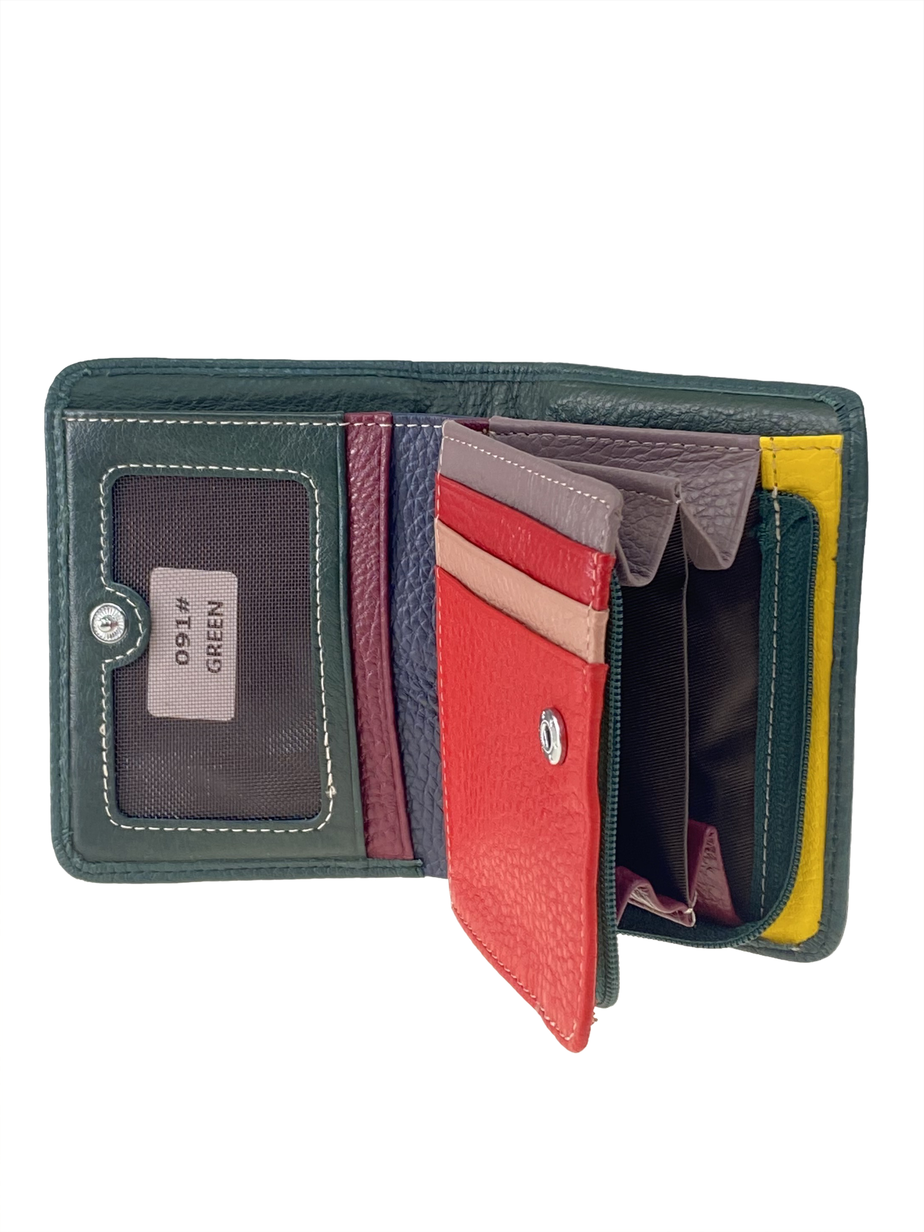 На фото 2 - Небольшой женский кошелёк из мягкой кожи, цвет зелёный