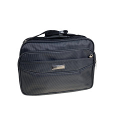 На фото 1 - Сумка мужская  текстильная, цвет  черный