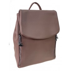 На фото 1 - Женский рюкзак из искусственной кожи, цвет  розовый