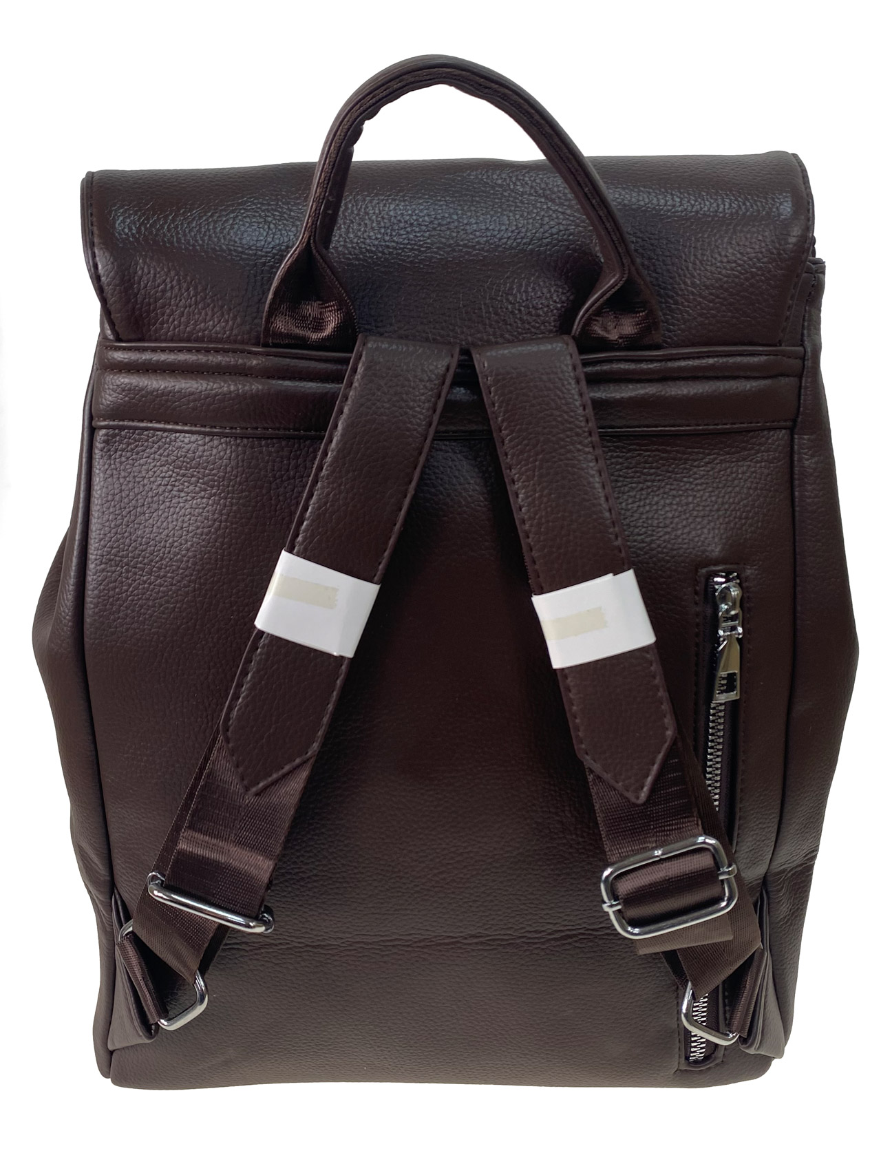 На фото 2 -  Женский рюкзак из искусственной кожи, цвет шоколад