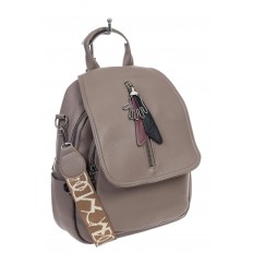 На фото 3 - Женская сумка-рюкзак из искусственной кожи, цвет бежевый