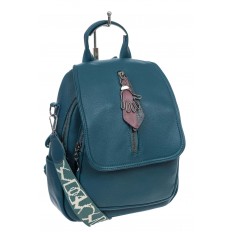 На фото 3 - Женская сумка-рюкзак из искусственной кожи, цвет бирюза