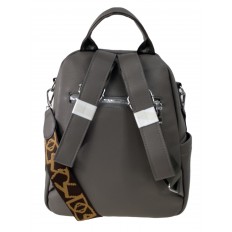 На фото 3 - Женская сумка-рюкзак  из искусственной кожи, цвет темно серый