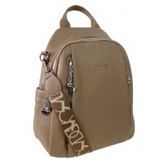 На фото 2 - Женская сумка-рюкзак  из искусственной кожи, цвет песочный