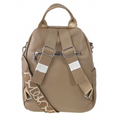 На фото 3 - Женская сумка-рюкзак  из искусственной кожи, цвет песочный