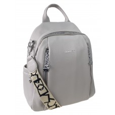 На фото 1 - Женская сумка-рюкзак  из искусственной кожи, цвет светло серый 