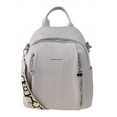 На фото 2 - Женская сумка-рюкзак  из искусственной кожи, цвет светло серый 