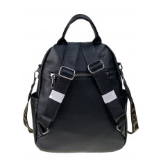На фото 2 - Сумка-рюкзак из искусственной кожи, цвет черный