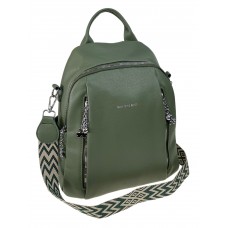 На фото 1 - Сумка-рюкзак из искусственной кожи, цвет зеленый