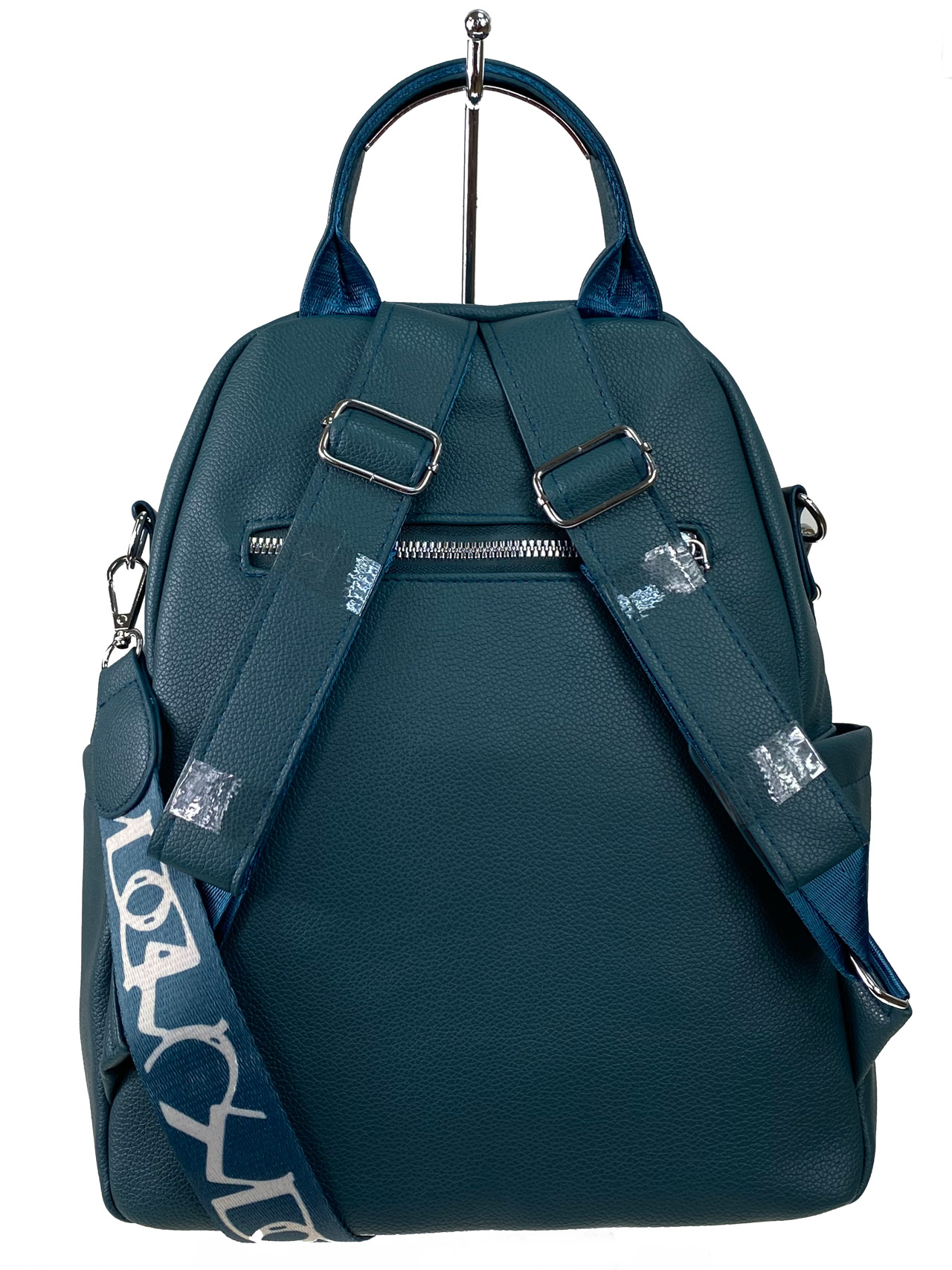На фото 2 - Сумка-рюкзак из искусственной кожи, цвет синий