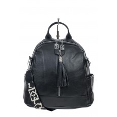 На фото 2 - Женская сумка-рюкзак из искусственной кожи, цвет чёрный
