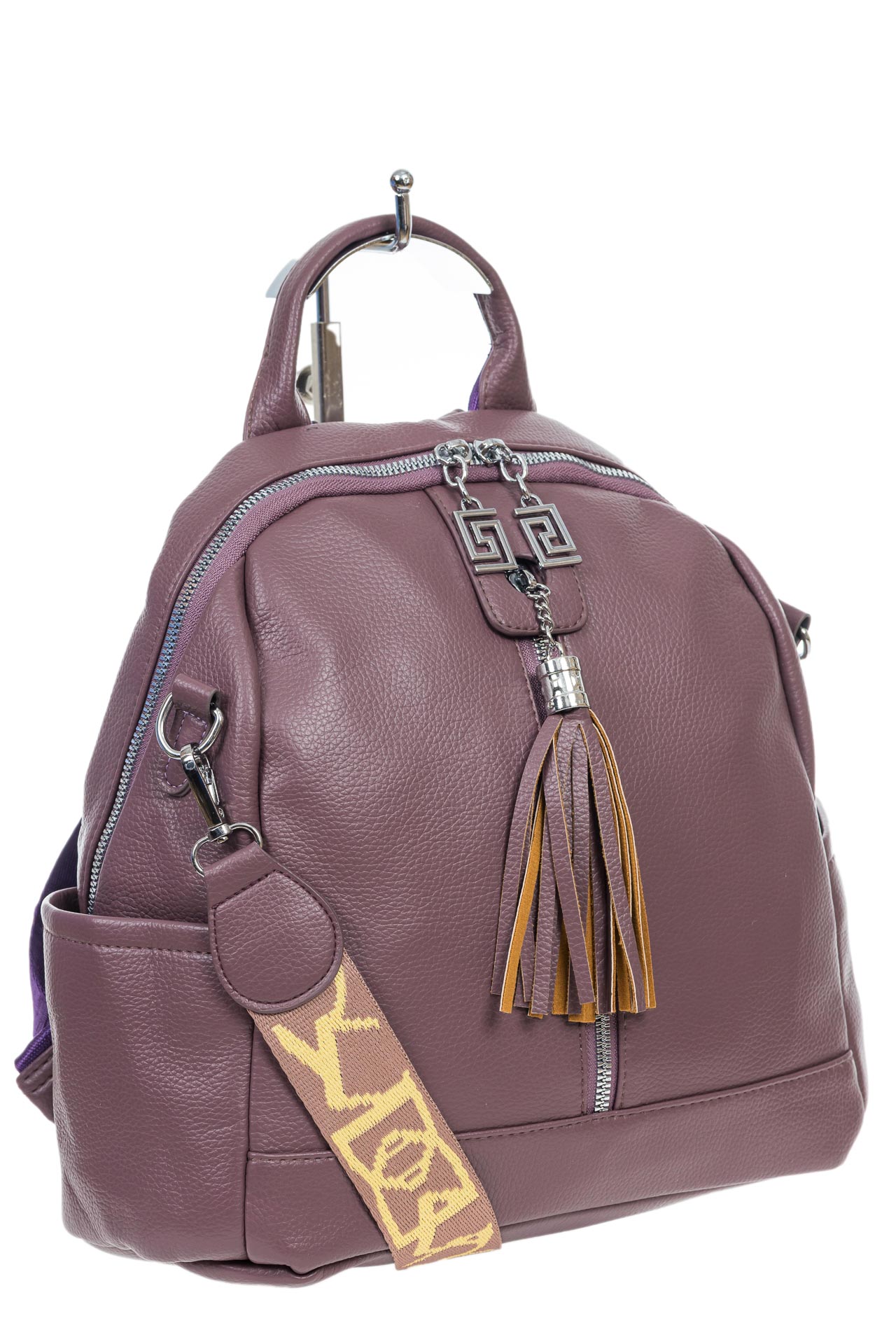 На фото 3 - Женская сумка-рюкзак из искусственной кожи, цвет пудра