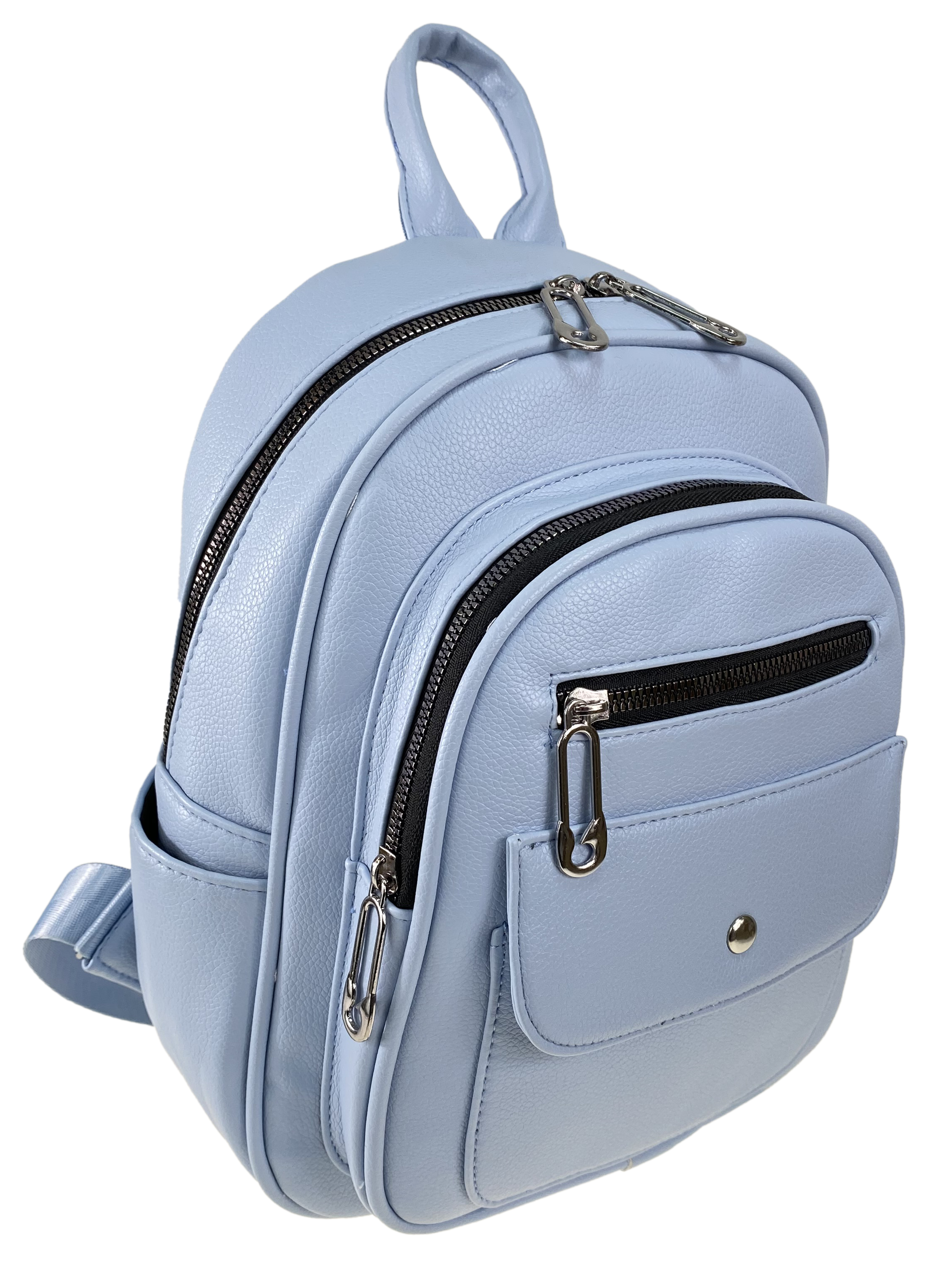 На фото 1 - Женская рюкзак  из искусственной кожи, цвет голубой