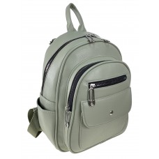 На фото 1 - Женская рюкзак  из искусственной кожи, цвет зеленый