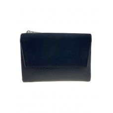 На фото 1 - Женское портмоне из искусственной кожи, цвет черный