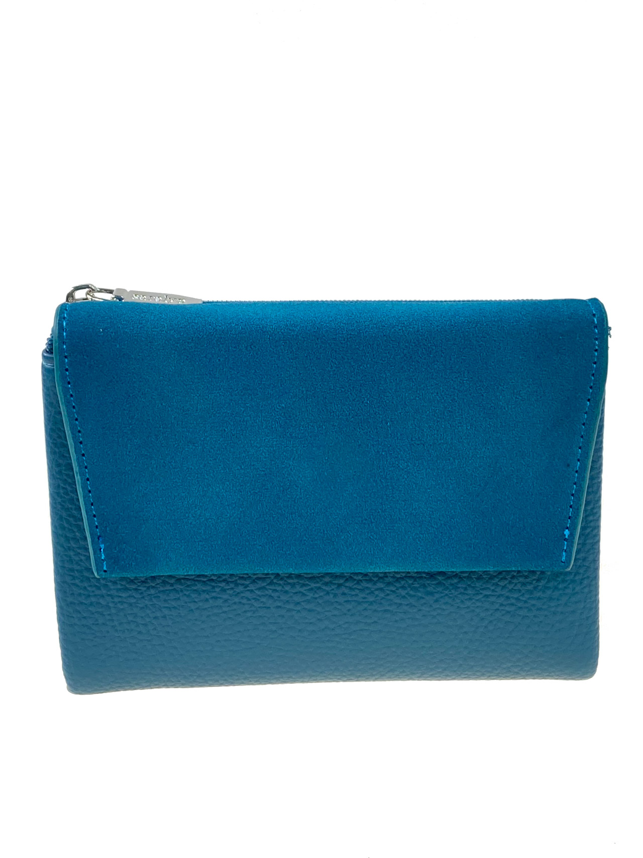 На фото 1 - Женское портмоне из искусственной кожи, цвет бирюзовый
