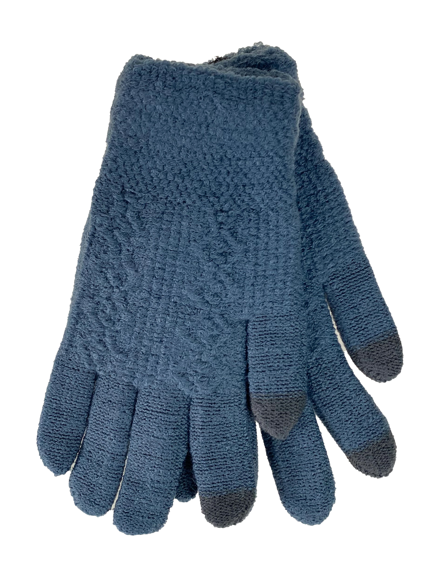 На фото 1 - Подростковые перчатки из шерсти, цвет голубой