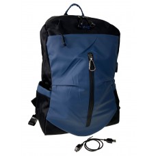 На фото 1 - Рюкзак мужской из текстиля, цвет черный с синим 