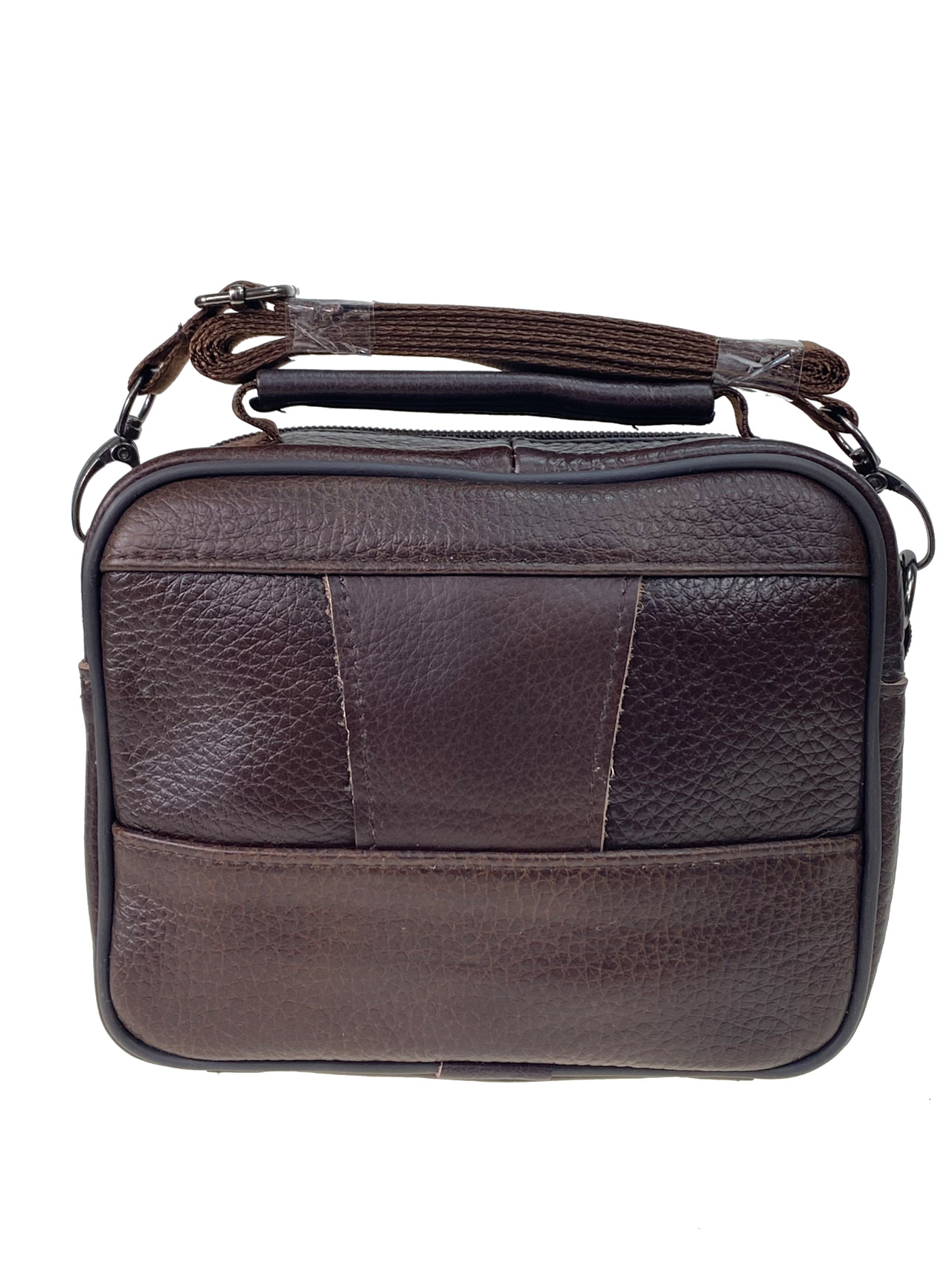 На фото 2 -  Мужская сумка из натуральной кожи, цвет коричневый