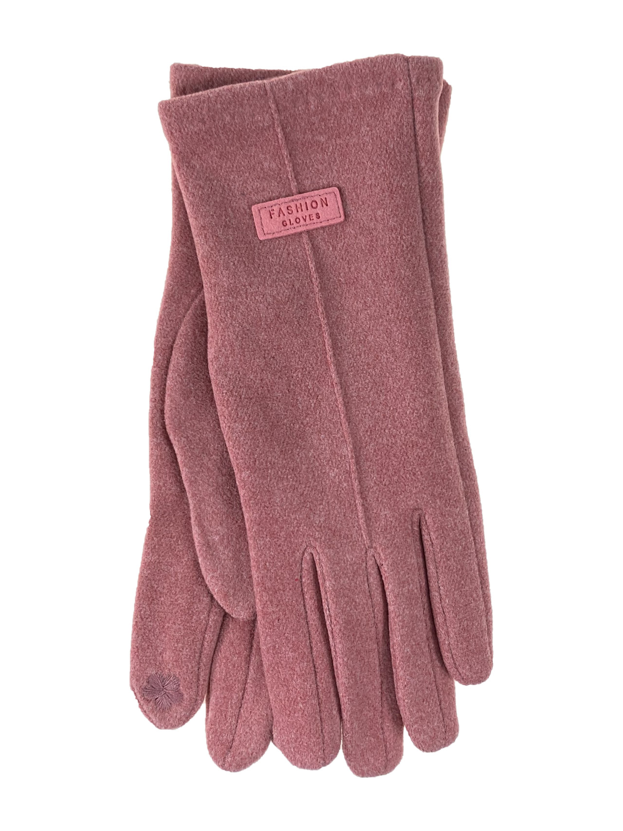 На фото 1 - Велюровые женские перчатки, цвет розовый