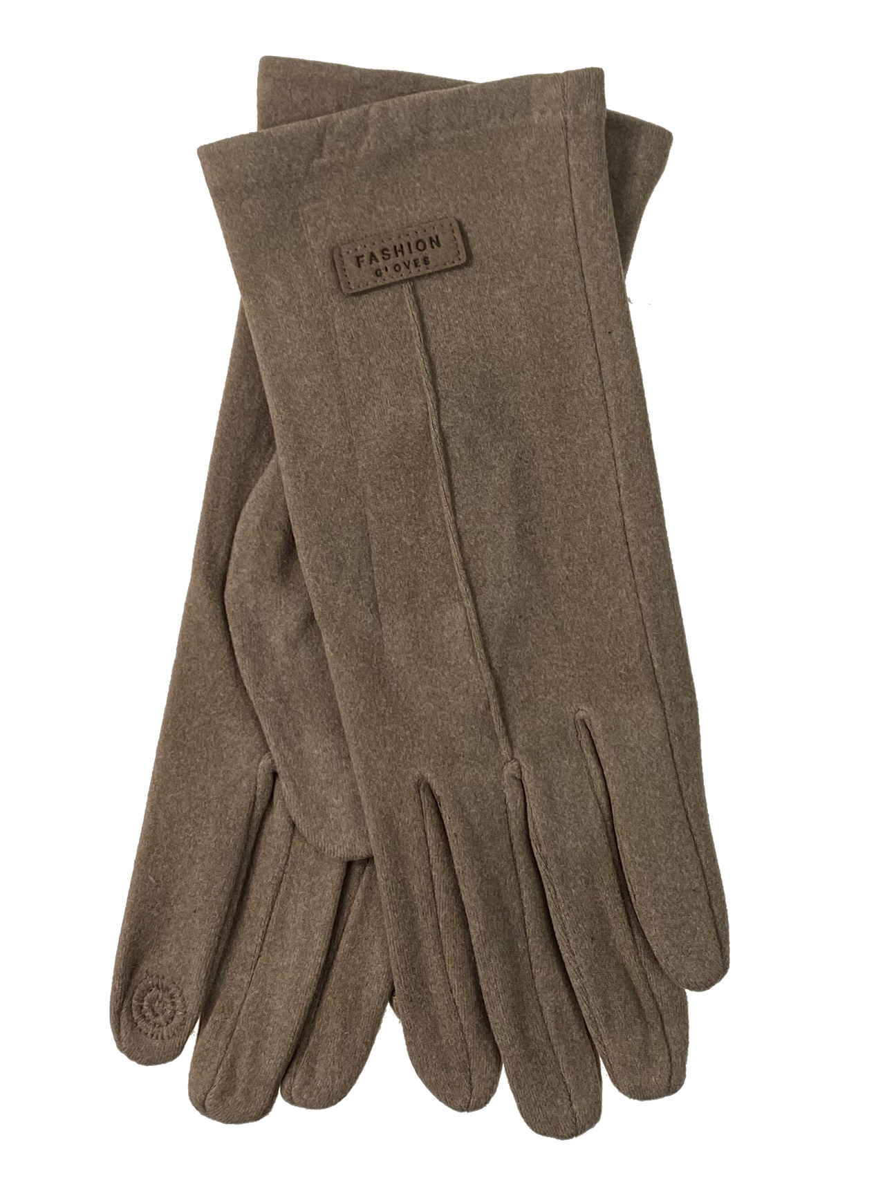 На фото 1 - Велюровые демисезонные перчатки, цвет коричневый
