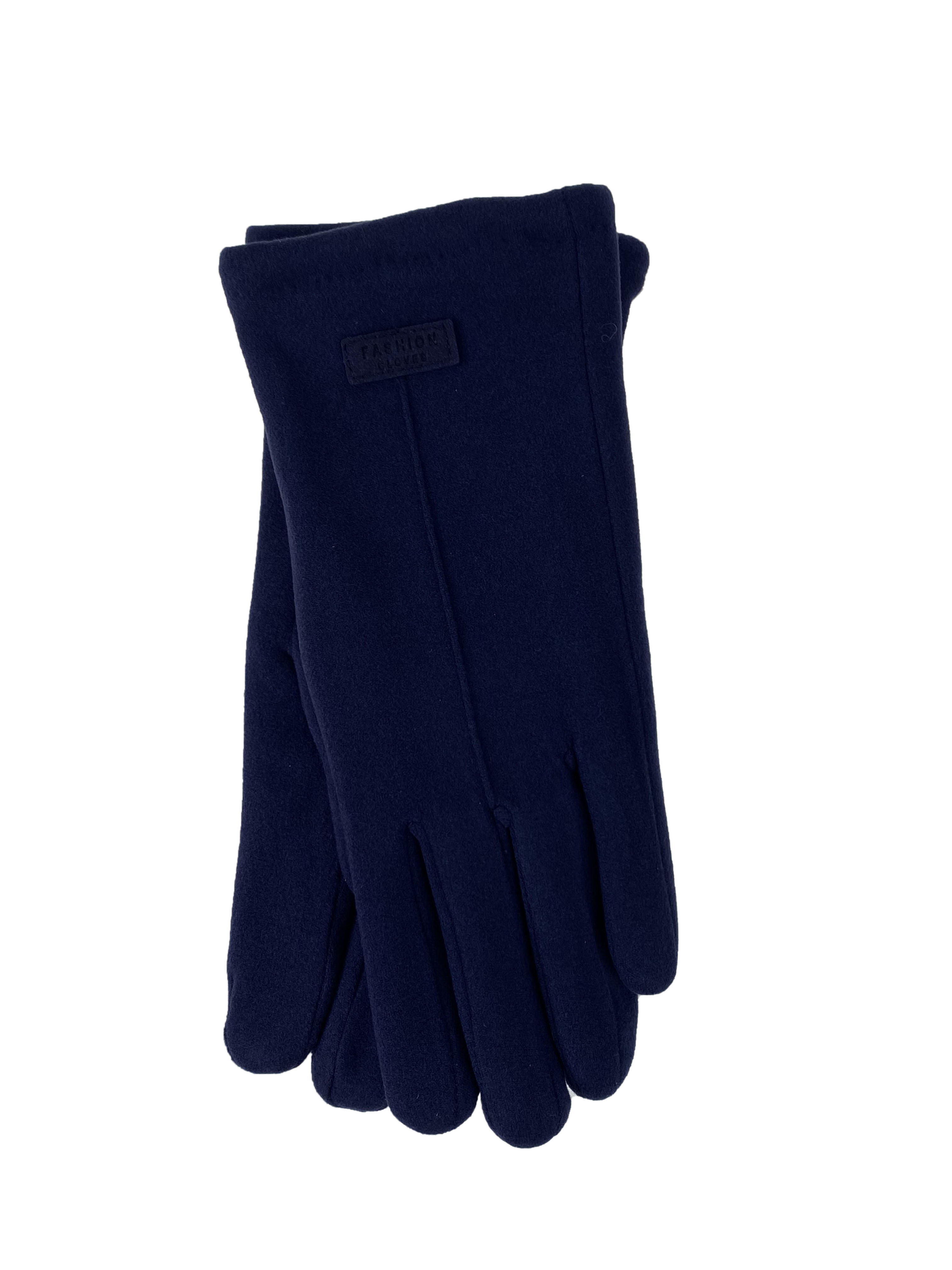 На фото 1 - Утепленные велюровые  женские перчатки , цвет синий