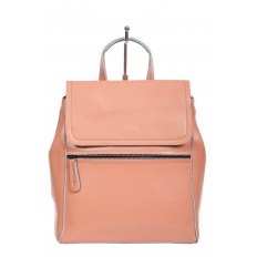 На фото 2 - Кожаный женский рюкзак-трансформер, цвет розовый
