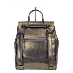 На фото 3 - Кожаный женский рюкзак-трансформер, цвет тёмно-золотистый