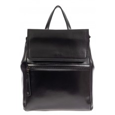 На фото 2 - Кожаный женский рюкзак, цвет чёрный графит