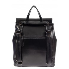 На фото 3 - Кожаный женский рюкзак, цвет чёрный графит