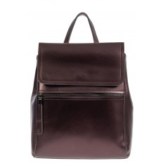 На фото 2 - Кожаный женский рюкзак, цвет бронзовый