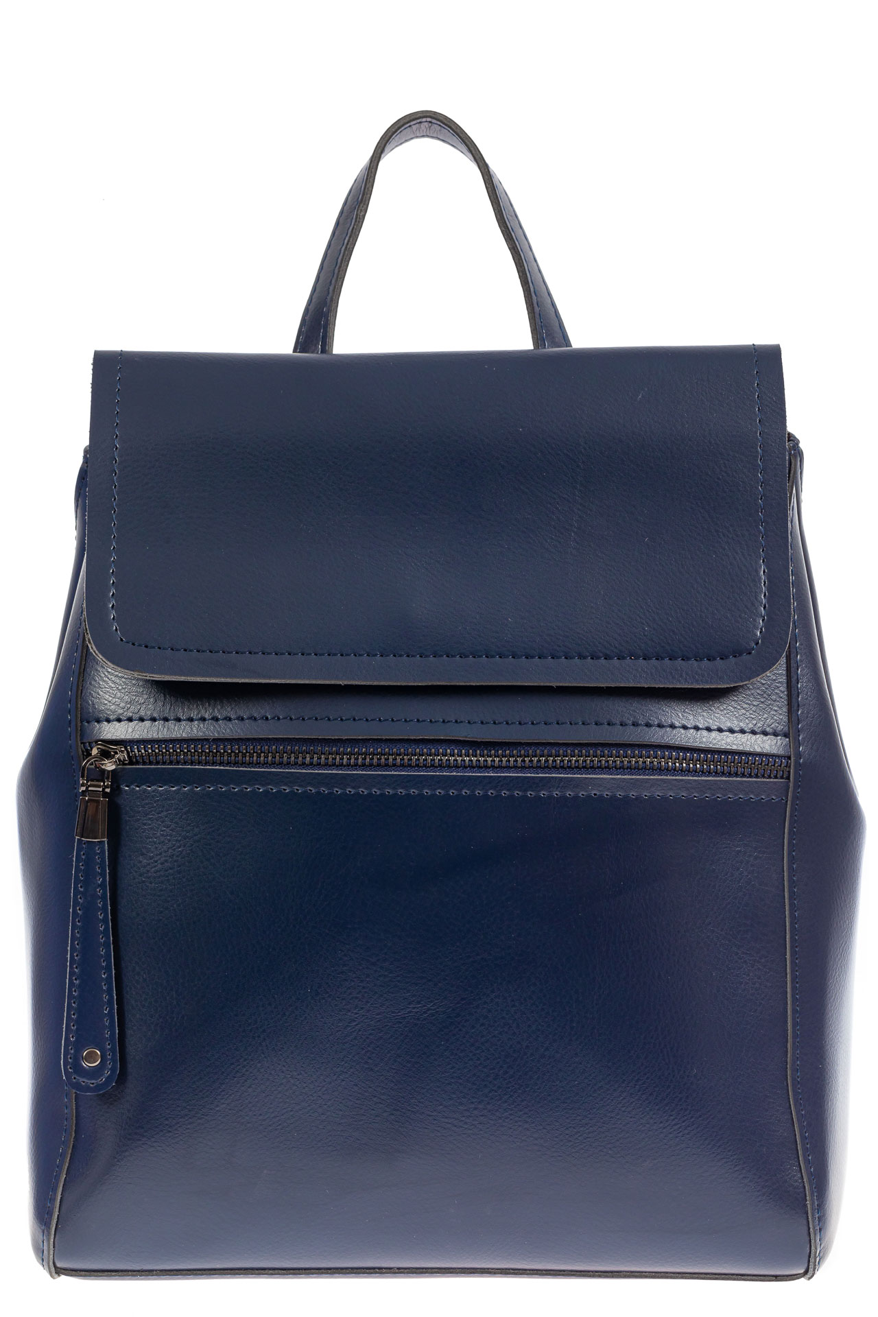 На фото 2 - Кожаный женский рюкзак, цвет тёмно-синий