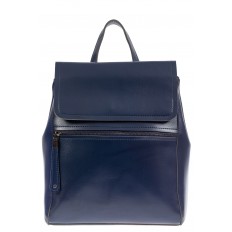 На фото 2 - Кожаный женский рюкзак, цвет тёмно-синий