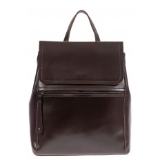 На фото 2 - Кожаный женский рюкзак, цвет шоколад