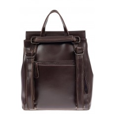 На фото 3 - Кожаный женский рюкзак, цвет шоколад