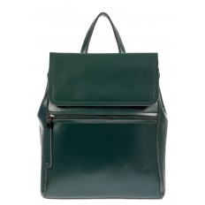 На фото 2 - Кожаный женский рюкзак, цвет зелёный