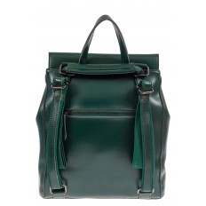 На фото 3 - Кожаный женский рюкзак, цвет зелёный